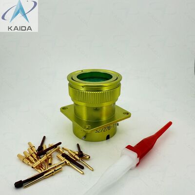 Conector de acoplamiento de bayoneta tipo contacto de crimpado ZH23-32/27B-1-B. ZH23-32/27B-1-B. Aluminio con revestimiento anodizado amarillo