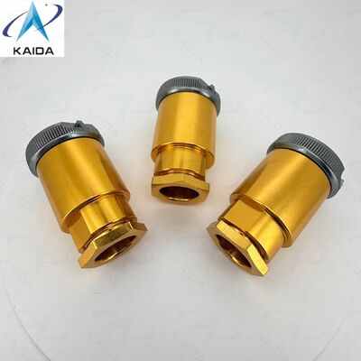 Conector estándar ruso de la serie PC-32T de acoplamiento de bayoneta.Anodizado con revestimiento amarillo.32 pines.Enchufe recta con carcasa trasera