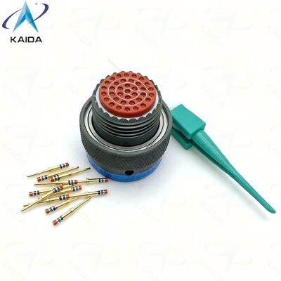 Conector eléctrico de 31 pines MIL DTL 38999 Serie II. MS27484T14B35P. Enchufe recta. MS27484T14B35P. Cadmio verde oliva