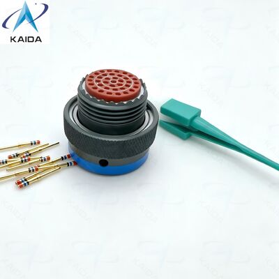 Conector eléctrico de 31 pines MIL DTL 38999 Serie II. MS27484T14B35P. Enchufe recta. MS27484T14B35P. Cadmio verde oliva